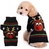 LATRAT Maglione di Natale per cani, Maglione per cani, Caldo, Nero-Alce, M