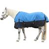Gallopoff 1200D Coperta per cavalli resistente allo strappo senza imbottitura (0 g), coperta impermeabile e traspirante leggera per cavalli, coperta da esterno per cavalli blu-nero 135 cm