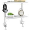 PUTORSEN 15 Pollici Morsetto su Scaffale da Scrivania, Scaffale a 2 Livelli Sopra o Sotto la Scrivania, Organizzatore da Cucina Personalizzabile per gli Accessori, bianco