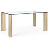 Bizzotto Tavolo Moderno Legno E Vetro Trasparente Rettangolare 160x90 Cm New Arley Bizzotto