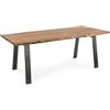 Bizzotto Tavolo In Legno Massello Grezzo Stile Industrial Moderno Gambe in Acciaio Bizzotto 200x95 Cm Aron