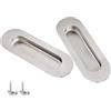 Aohyue Confezione da 2 maniglie per porte da incasso, 120 mm, in acciaio inox, a scomparsa, colore argento, maniglie per porte scorrevoli per cucina, fienile e armadio