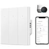 CNBINGO Interruttore della luce intelligente da incasso in bianco - triplo interruttore da parete Wi-Fi con Alexa - Interruttore WiFi con LED di stato - Multi-controllo, timer,