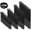 Gemi 40 pezzi Fascette Cavi, 4 Diverse Lunghezze 300 mm/250 mm/200 mm/150 mm Fascette Riutilizzabili Nylon Nero Regolabili con Gancio e Anello, Fascette per Cavi, Cable Management, Organizer