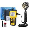 H HOLDPEAK HoldPeak Anemometro Digitale 846A, Misuratore di velocità del Vento CFM Anemometro, Misura la velocità del Vento + Temperatura con Retroilluminazione per HVAC,Windsurf, Aquilone, Vela, Surf