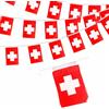 YAAVAAW Decorazioni Swiss Oly 2024 - 10m 30 Bandiere, Striscione per Sport, Eventi di Calcio, Feste del Giorno Nazionale