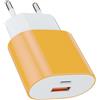 Samneer 25W USB tipo C Caricabatterie veloce 15W USB tipo A Adattatore （giallo）Per:iPhone17/16 Pro/Pro Max/Plus/15 14 13 12 11 Pro Max X XS cellulareSpina di ricarica USB C Rapido Alimentator