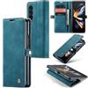 Sojlecyu Cover per Samsung Galaxy Z Fold 4 Custodia, a Libro Portafoglio in Premium Pelle PU Porta Carte Flip Case Supporto Protezione Case Cover per Samsung Galaxy Z Fold 4, Blu verde