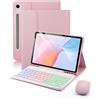 MicroTunk Per Samsung Galaxy Tab S10 Lite/S10 FE(2025)/S9 FE(2023)/Tab S9(2023)/Tab S8(2022)/Tab S7 (2020)10,9-11 Pollici Cover Con Bluetooth Italiano(QWERTY)Tastiera Retroilluminati Mouse Backlit Keyboard Case