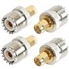 TengKo UHF Femmina a SMA Maschio Adattatore Connettore Coassiale RF SO239 (PL259) Palmare Antenna PL-259 Convertitore a Due vie Radio RF Antenna Adattatore (4 Pack)