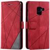 SONWO Cover per Galaxy A8 2018, Flip Caso in PU Pelle Case Cover Portafoglio Custodia per Samsung Galaxy A8 2018, [Kickstand] [Slot per Schede], Rosso