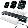 Phomemo Schermo Touch Stampante Portatile A4, Stampante Termica Compatibile con iPhone/PC/USB, Wireless Bluetooth, Stampa Contratti/Ricevute/Documenti, Senza Inchiostro Stampa in Nero e Bianco (M08D)