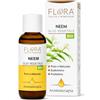 FLORA Olio di Neem BIO‑COSMOS 100 % Puro 50 ml |Spremitura a Freddo da Semi di Azadirachta | Idratante Rigenerante & Antiossidante Repellente Naturale Insetti | Base Aromaterapia Vegan Made in Italy