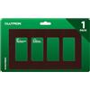 Lutron, CW-4-BR, Claro, placca di copertura per interruttore della luce, 4 moduli, per interruttore a bilanciere, piastra senza viti per prese, lucida, marrone