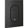 GROHE Arena Cosmopolitan S, Piastra d'azionamento per cassette da incasso (doppio scarico, risparmio idrico, montaggio verticale), dimensioni 130x172 mm, nero ultra opaco, 37624KF0