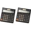 CASIO DH-12BK calcolatrice da tavolo - Display a 12 cifre, selettore di arrotondamento, gran totale (Confezione da 2)
