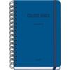 Dohe - Agenda scolastica 2025 2026 - vista settimanale, formato A5 (15 x 21 cm), spagnolo e inglese, doppia rilegatura a spirale e fascia elastica, copertina rigida, 4 fogli adesivi - COLORE VIBES blu