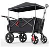 EVER ADVANCED Carrello pieghevole per bambini con tetto, passeggino pieghevole Cintura di sicurezza 2x5 punti, carrello di trasporto con zaino, trazione e spint,freno a pedale, Capacità di peso 50KG