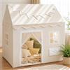 LIONHERZ DAS ORIGINAL - Casetta giocattolo per bambini, con cassetta postale, tenda da gioco per interni con tappeto e ghirlanda, casetta per bambini, con 3 finestre e tenda per porte