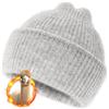 Silk Dream Mütze invernale in lana di alpaca per uomo e donna, berretto invernale, maglia a mano, berretto a tesa larga, cappello invernale, regali invernali per donne e uomini, beige., Taglia unica
