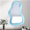 Hosoncovy Specchio da appendere alla parete con cornice irregolare, decorativo per bagno, soggiorno, camera da letto (blu)