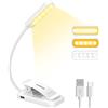 GARITE Luce da Lettura, Lampada da Lettura Ricaricabile USB con 10 LED 3 Modalità Dimmerabile Clip per la Cura Degli Occhi per E-Reader, Studio, Letto, Viaggi, Tablet