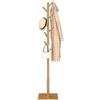 YheenLf Attaccapanni da Terra, Appendiabiti in Legno Massiccio, 8 Ganci, 3 Hauteurs, per Abbigliamento, Cappelli, Sciarpa, per Ingresso, Ufficio, 30×30×180cm, Naturale