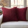 Slozzi Fodere Cuscini in Velluto a Coste Decorative Copricuscini Moderne Fodere Cuscini Morbido Comodo Resistente Federe Cuscino per Camera da Divano Letto 2 Pezzi Vino Rosso 45x45 CM