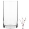 QWORK® Vaso di Vetro Moderno 20x10 cm - Vaso Rotondo Trasparente per Decorazioni Soggiorno