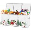 decalsweet Contenitore Giochi Bambini Extra Large con Coperchio Ribalta, Scatole Porta Giochi Pieghevole Oxford, Baule Portagiochi Impermeabile Robusto per Ragazze Ragazzi, 96×32×40cm(Pupazzo di Neve)
