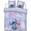 Aymax Parure da letto Angel & Stitch matrimoniale 2 persone, copripiumino reversibile 200 x 200 cm + 2 federe 65 x 65 cm, in policotone