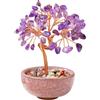 JurciCat Albero della Vita Feng Shui Decorazione 81 Cristalli Ametista Pietra Naturale Preziosa Gusci di Pietra Con Base Decorazione Spirituale Per Regalo e Fortuna (Ametista)