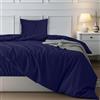 Utopia Bedding Copripiumino singolo - Copripiumino in Microfibra di Poliestere 135x200cm + Federa con orlo plissettato 80x80cm - Blu Navy