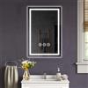 Simusi 40x60cm Specchio Bagno con Luce LED， Specchio da Parete Antideflagrante con Luminosità Regolabile，3 Colori Luce， IP44 impermeabile, vetro temperato, Orizzontale/Verticale