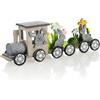 com-four Espositore decorativo in feltro, decorazione pasquale da appoggiare, treno con coniglietto pasquale e fiori, decorazione pasquale (treno, 1 pezzo)