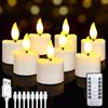 Bowfar 8 Pezzi Candele a LED Ricaricabili, Senza Fiamma Candele Tremolanti con Telecomando e Timer, con cavo USB-C a 8 porte, Lumini A LED per Feste, Halloween, Tavolo, Decorazione Natalizia