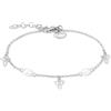 Tamaris Pearl Flower Bracelet - Bracciale con zirconi e ciondoli a forma di fiore in acciaio inox