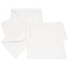 JEYEFFE Buste colorate con bigliettini, set 100 buste + 100 biglietti, mini formati 7 x 11,2 cm e 14 x 9 cm, per matrimoni, feste, compleanni, regali e biglietti di auguri (BIANCO, 14 x 9 CM)