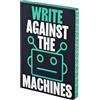 Nuuna Taccuino A5+, Graphic L, Write Against The Machines, griglia a punti da 3,5 mm, 256 pagine numerate, carta premium da 120 g, pelle nera, prodotto in Germania in modo sostenibile