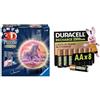 Ravensburger 3D Puzzle Ball Cavalli LED, 72 pezzi, 6+ anni, & Duracell AA Ricaricabili 8 pz, 2500mAh