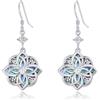 PARYFO Orecchini con nodo celtico, in argento sterling 925, con conchiglia di abalone, orecchini celtici a goccia, per donne, nodo strega, orecchini di protezione, regalo per donne e ragazze, Argento