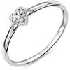 Miore - Anello di fidanzamento da donna in oro bianco 9 carati/ 375 oro diamanti da 0,04 ct e Oro bianco, 54 (17.2), cod. MSJ9023R4
