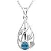 Alexander Castle - Collana con pendente in argento Sterling con topazio blu, design di Charles Rennie Mackintosh, catenina da 46 cm, in confezione regalo