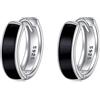 YFN Orecchini neri da uomo in argento sterling 925 con runa vichinga nera orecchini di compleanno per uomini e donne, Medio, Argento sterling