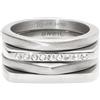 Breil, Collezione New Tetra, Set di 4 Anelli Donna in Acciaio Lucido e Satinato, con Lucenti Cristalli, Ideali da Indossare Insieme o Separatamente, Colore Silver, Misura 16, Gioielli Donna e Ragazza