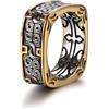 GTHIC Anello a fascia Pangu tondo quadrato retrò in acciaio inossidabile per uomini e donne Nodo celtico Argento tono oro Prepotente Gioielli vichinghi unisex Taglia USA 7-13