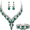 Clearine Donna matrimonio sposa austriaco cristallo Teardrop fiore cluster collana orecchini e bracciale set di gioielli per ballo