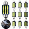 FFTANXS Luci auto interni,Luci led auto,Luci auto,Led per auto,Luci led interni auto,10 pcs Luci interne auto 36mm,Luce bianca,per camper, auto, rimorchio, luci di backup