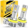 BMT xms H11 H16 LED Lampadina, 20000LM 400% Più luminosità Giallo ambra 3000K H8 fendinebbia a LED, dimensioni mini 1:1 Plug and Play, 2 Pezzi