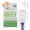 greenandco 10 lampadine a filamento LED | smerigliate | E14 G45 | 3,8 W 806 lm | sostituisce 60 W | 4000 K bianco neutro | 320° | 230 V | senza sfarfallio | Classe energetica A | non dimmerabile